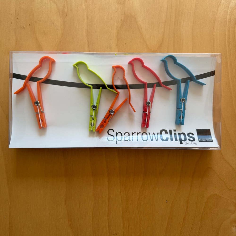 Sparrow Clips (set of 16) - Multicolor Wall Decor